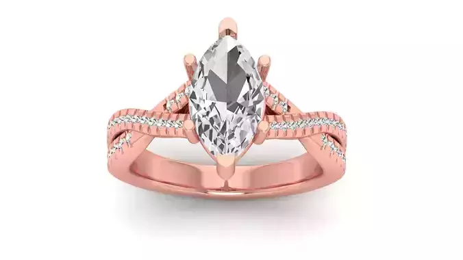 Marquise Ring Solitaire Wedding Engagement Women Twisted Ring