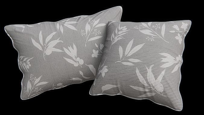Pillow with floral pattern 3D model