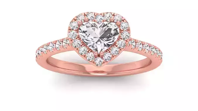 Heart  Ring Solitaire Wedding Engagement Women Ring