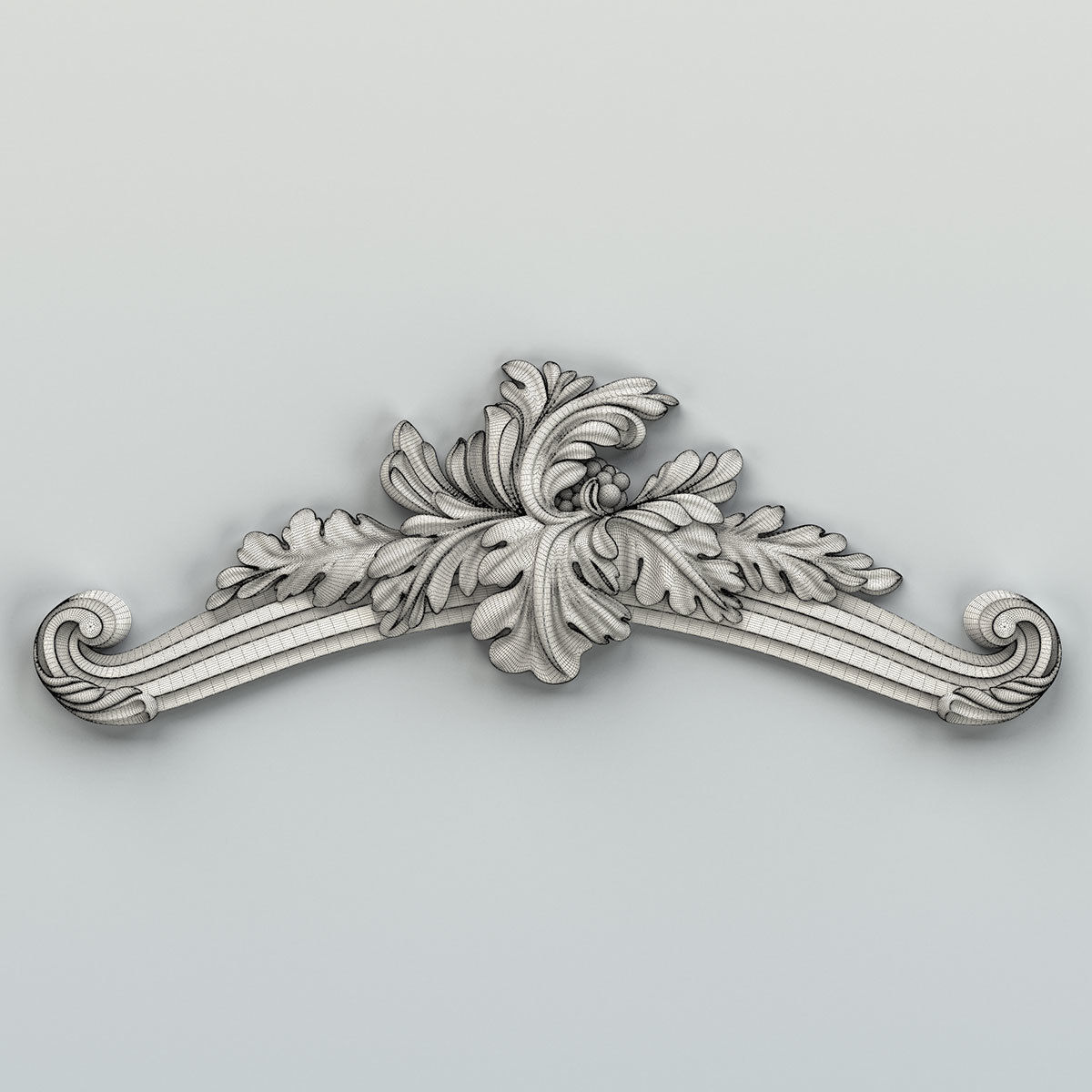 Carved decor central 037 3D model_5