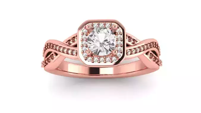 Solitaire Wedding Engagement Women Ring Twisted Square Hole Ring