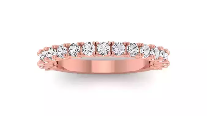 Round Diamond Eternity Diamond Band Rings Minimalist Band