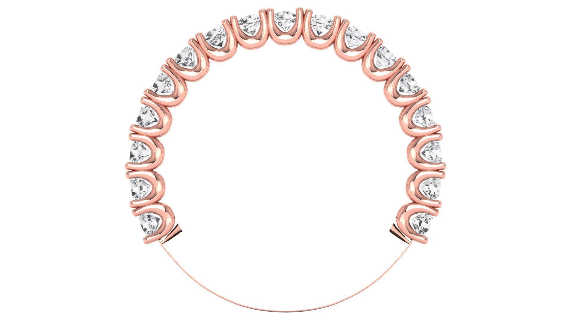 Round Diamond Eternity Diamond Band Rings Minimalist Band 3D print model_2