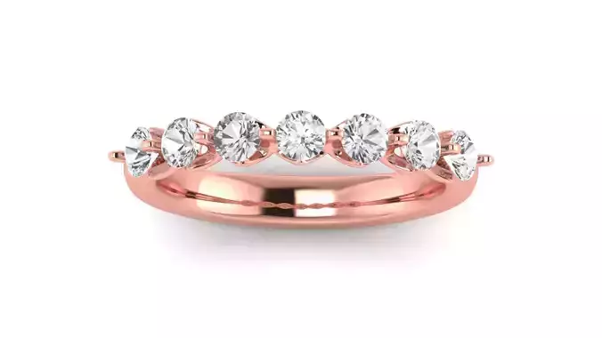 7 Stone Eternity Diamond Band Rings