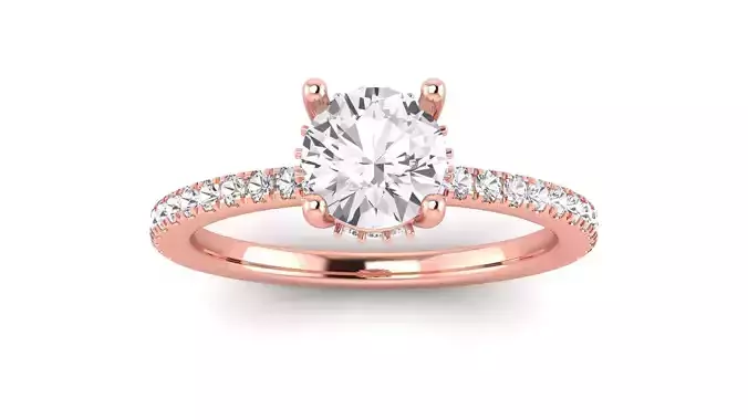 Solitaire Wedding Engagement Women Ring Pave Ring