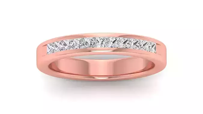 Round Diamond Half Eternity Diamond Band Rings