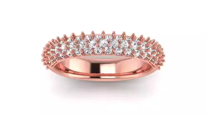 Solitaire Wedding Engagement Women Ring Pave Set Band