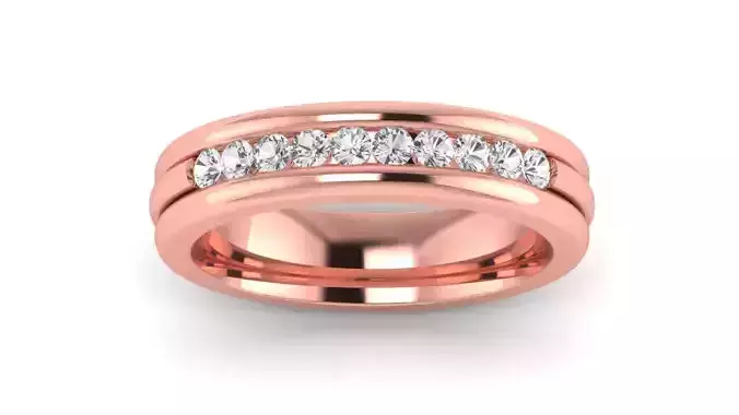 Half Eternity Diamond Band Rings 3D print model