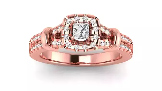 Solitaire Wedding Engagement Women Double Band Hole Ring Design