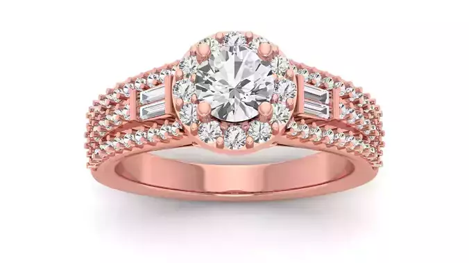 Solitaire Wedding Engagement Women Three Band Ring