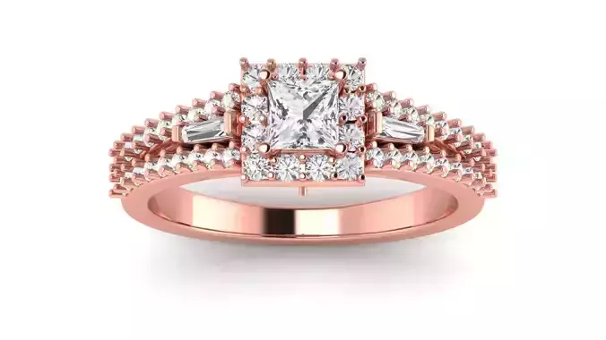 Princess Double Band Ring 3D print model