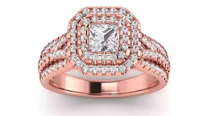  Solitaire Wedding Engagement Women Three Band Ring