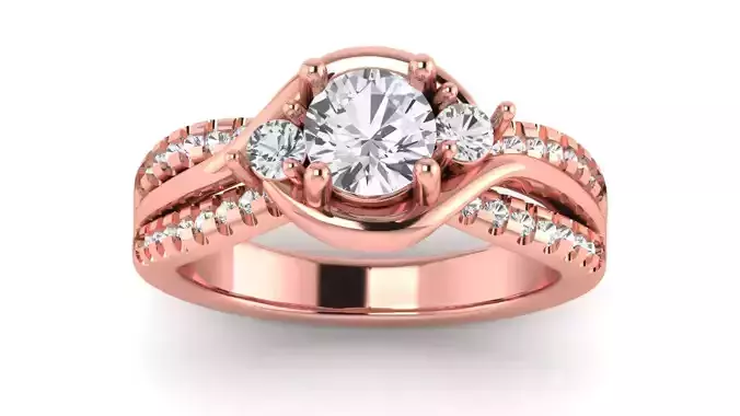 Solitaire Wedding Engagement Women Ring Flower Ring