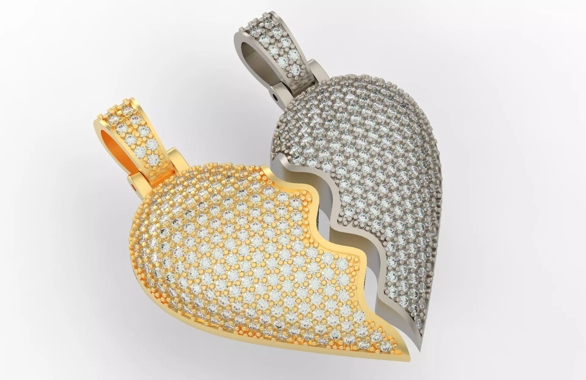 Broken Heart 2 Pendants 3D print model