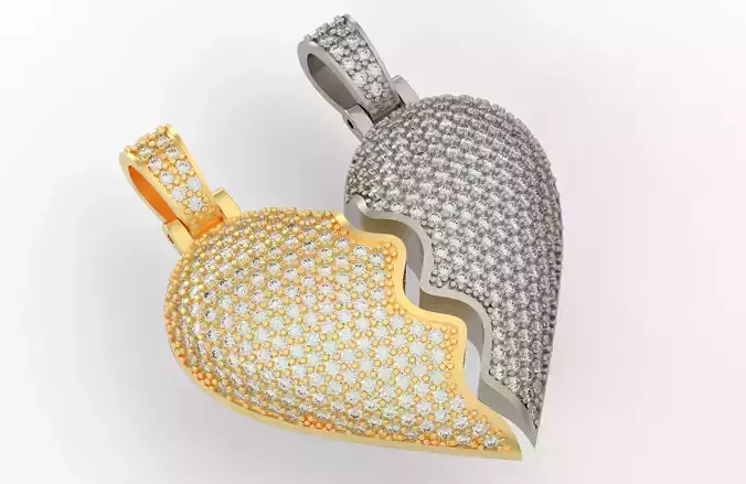 Broken Heart 2 Pendants 