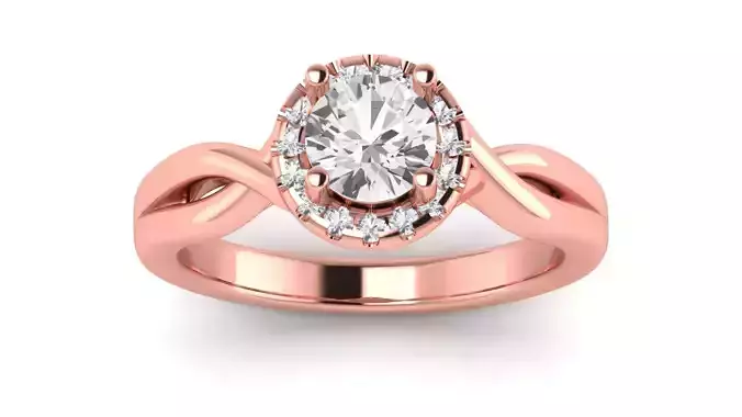 Solitaire Wedding Engagement Women Ring Twisted Band Ring