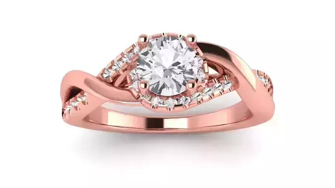 Solitaire Wedding Engagement Women Ring Twisted Band Ring