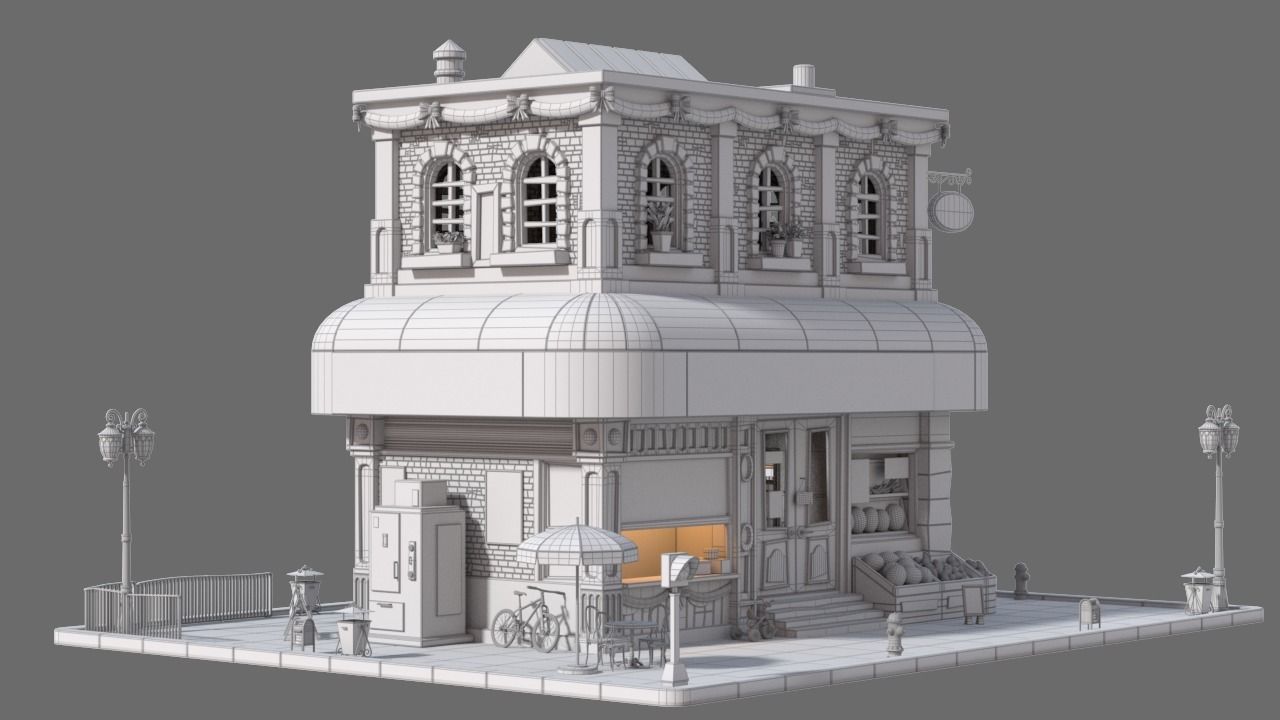 Cartoon House 08 3D model_12