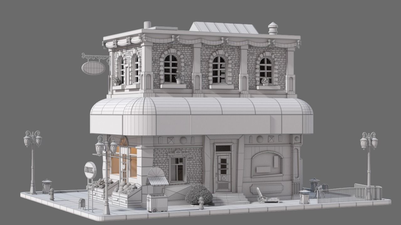 Cartoon House 08 3D model_9