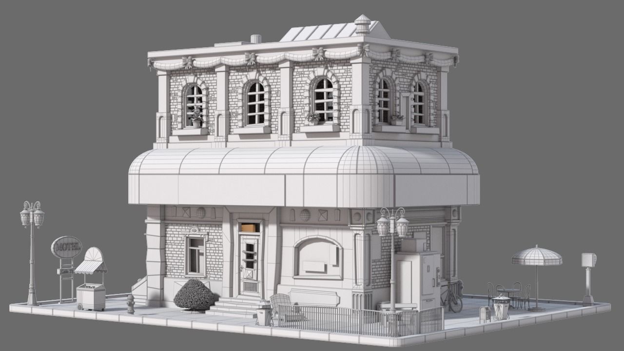 Cartoon House 08 3D model_10