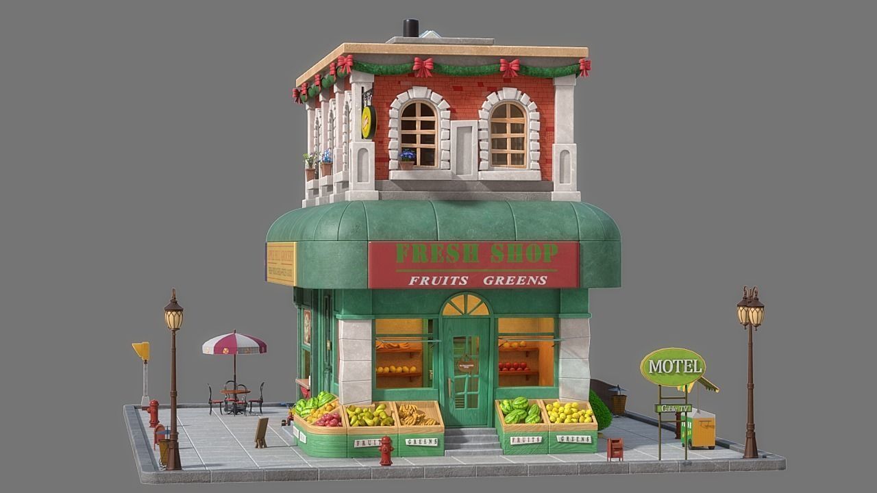 Cartoon House 08 3D model_2
