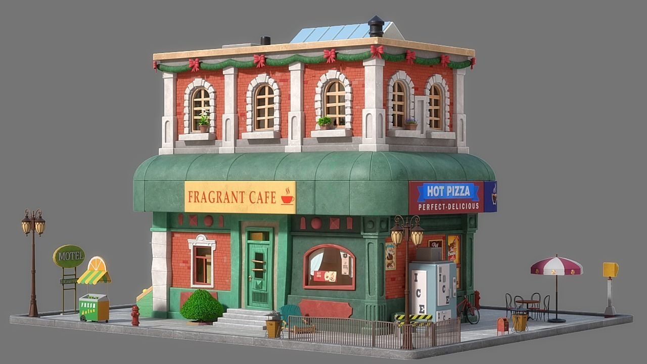 Cartoon House 08 3D model_4