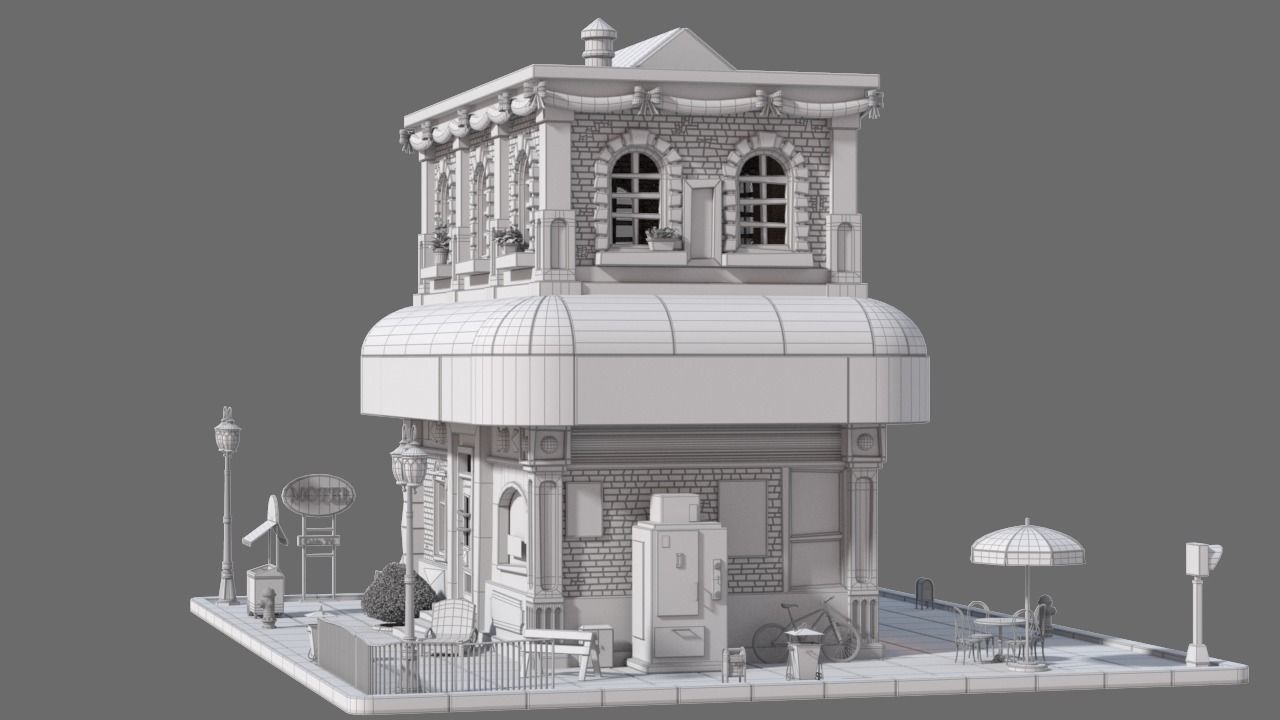 Cartoon House 08 3D model_11