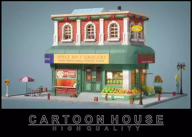 Cartoon House 08 3D model