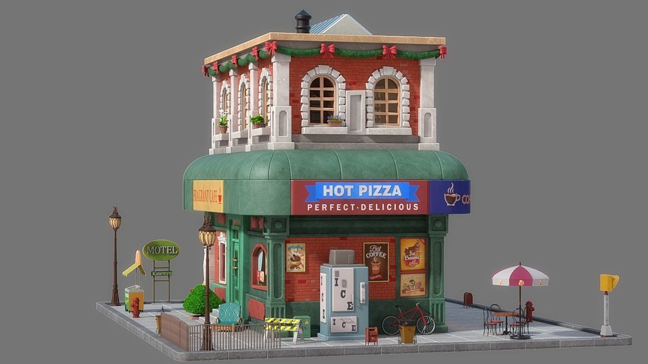 Cartoon House 08 3D model_5