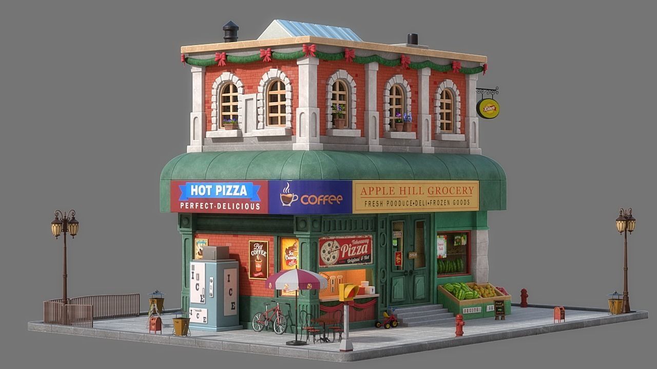 Cartoon House 08 3D model_6