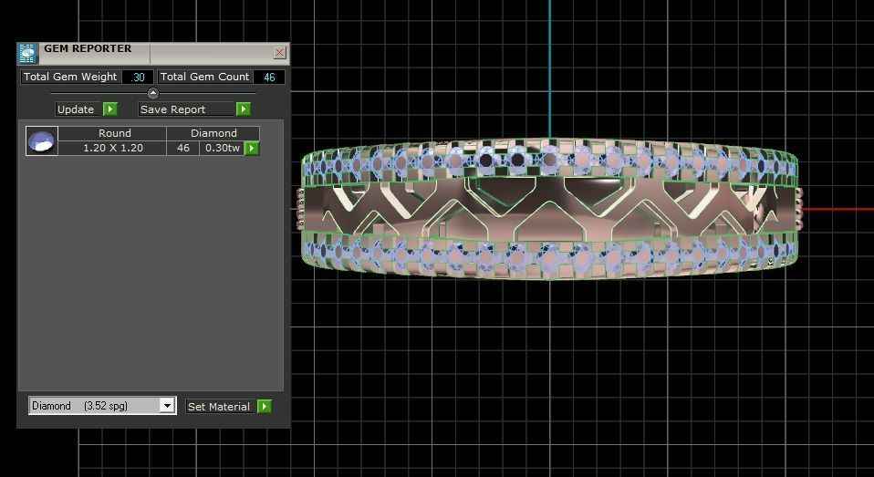 Stackable Wedding Engagement Women Double Band Ring 3D print model_3