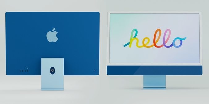 Apple iMac M1 Low-poly 3D model