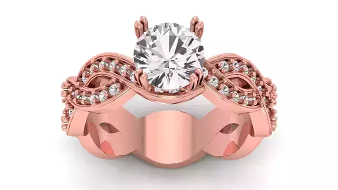 Solitaire Wedding Engagement Women Ring Twisted Band Ring