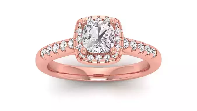 Solitaire Wedding Engagement Women Square Hole Ring