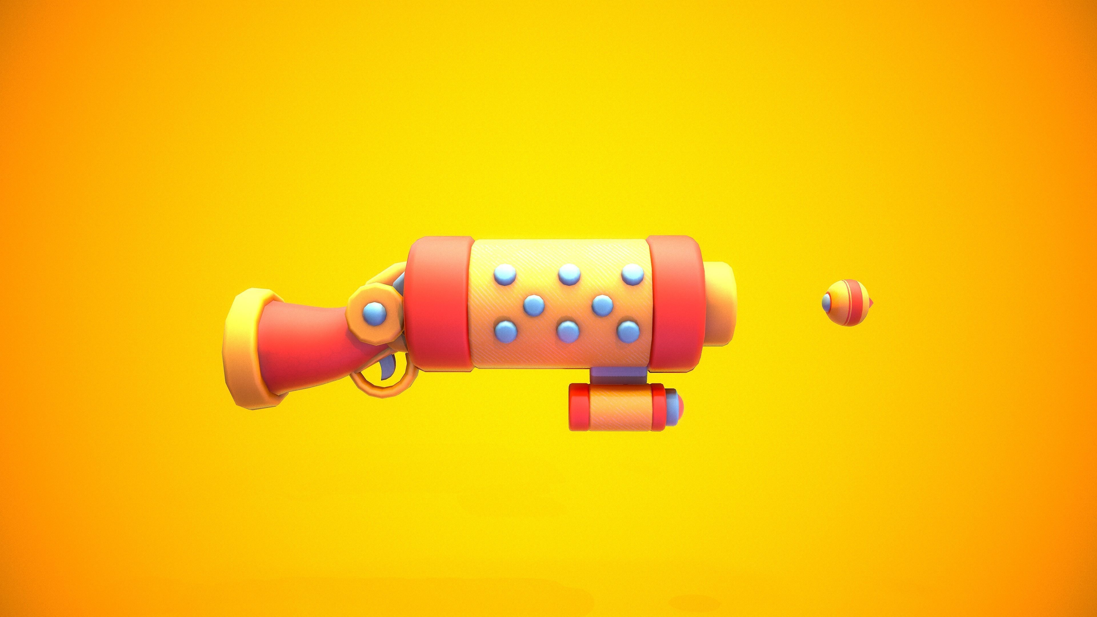 Stylized Shotgun Low-poly 3D model_6