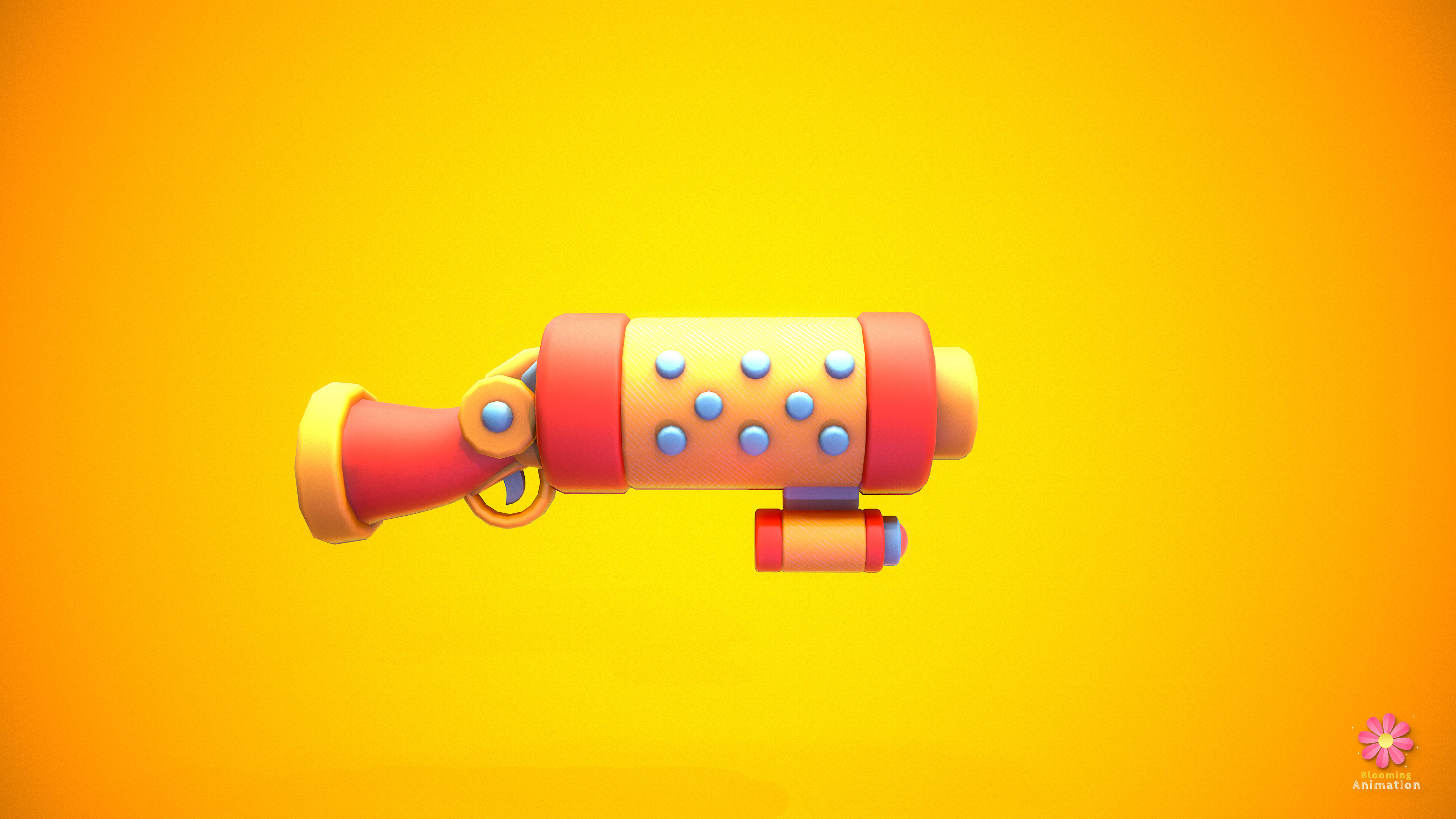 Stylized Shotgun Low-poly 3D model_3