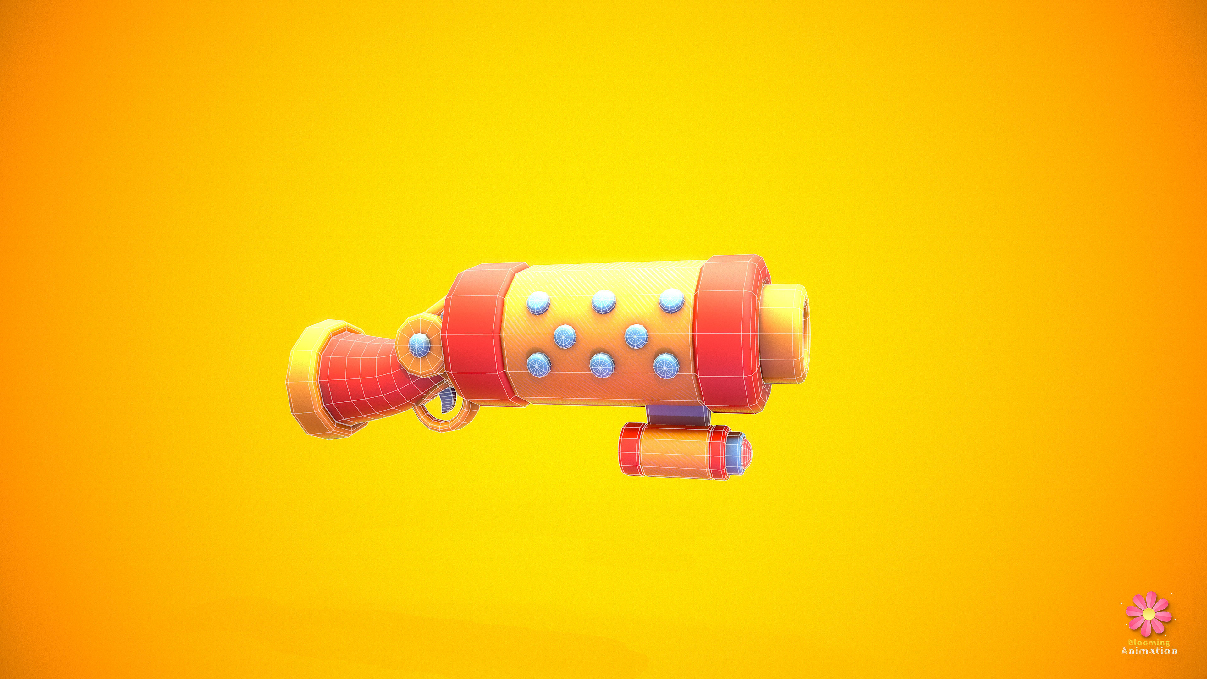 Stylized Shotgun Low-poly 3D model_8