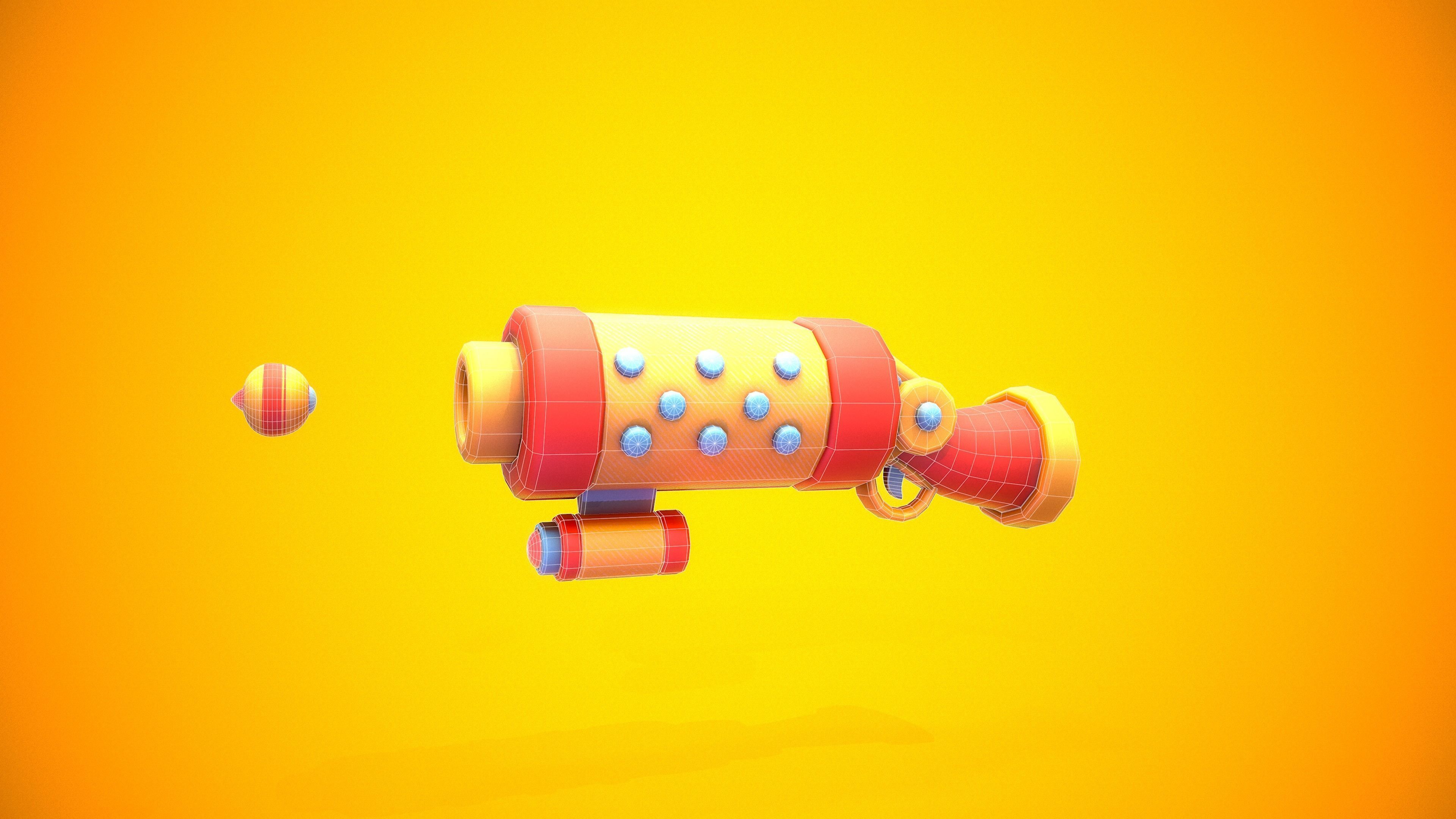 Stylized Shotgun Low-poly 3D model_9