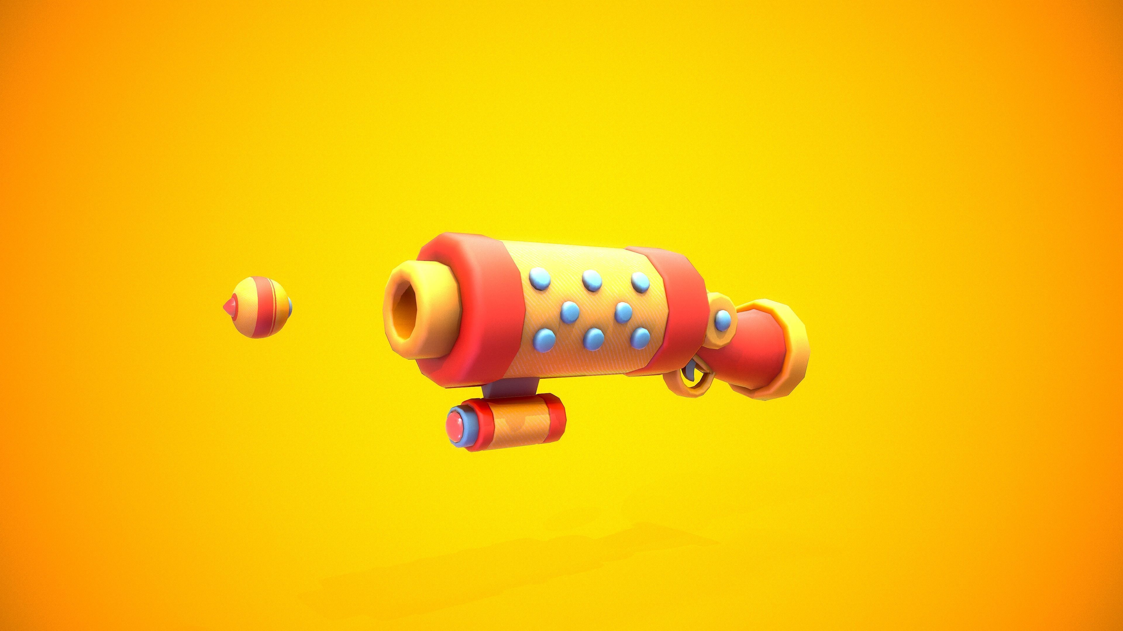 Stylized Shotgun Low-poly 3D model_5