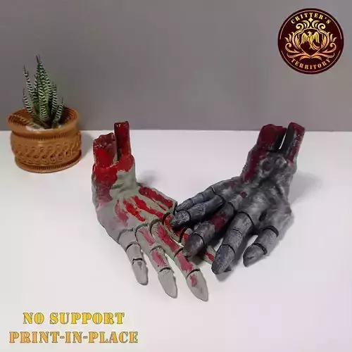 FLEXI ZOMBIE HAND PRINT-IN-PLACE NO-SUPPORT HALLOWEEN-SPECIAL 3D print model