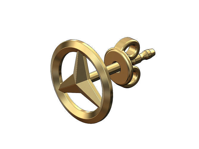 Mercedes Benz logo stud earring 3D print model