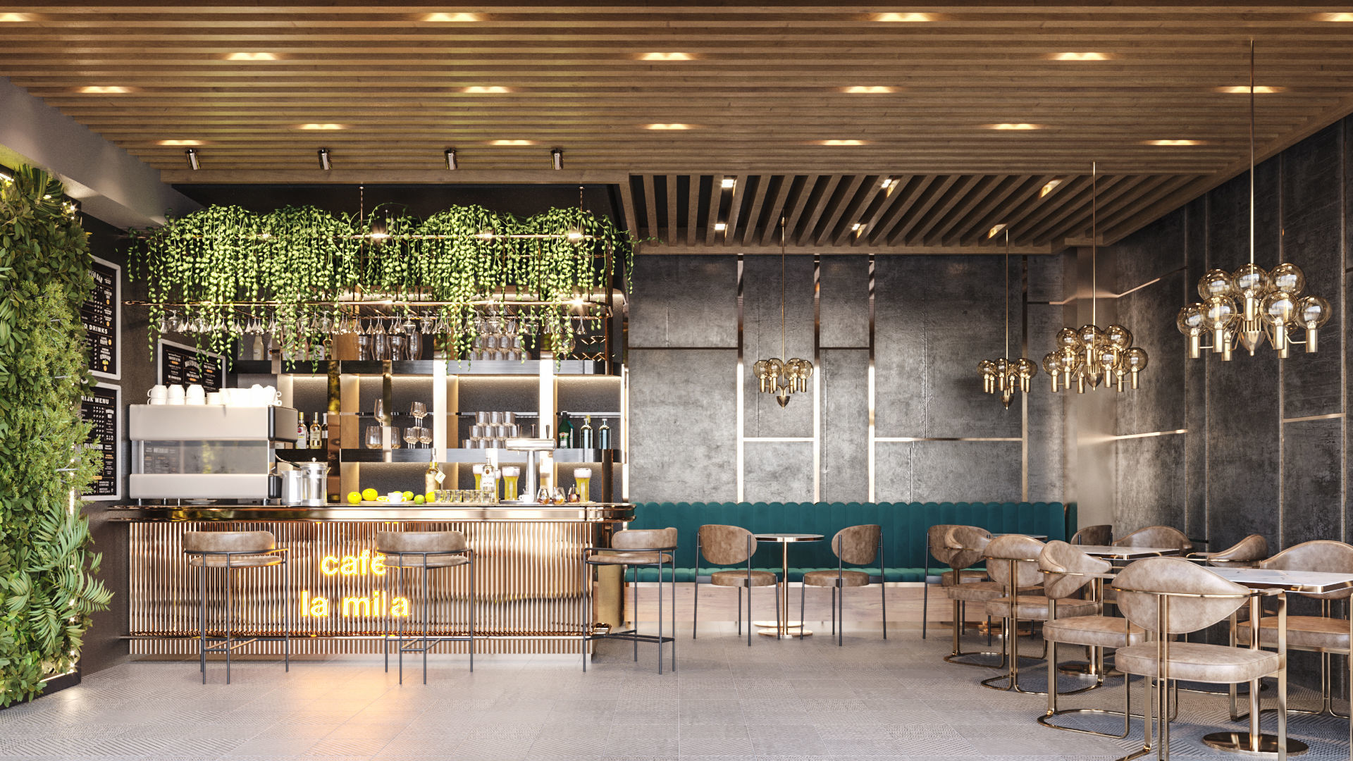 CAFE INTERIOR SCENE 3D model_1