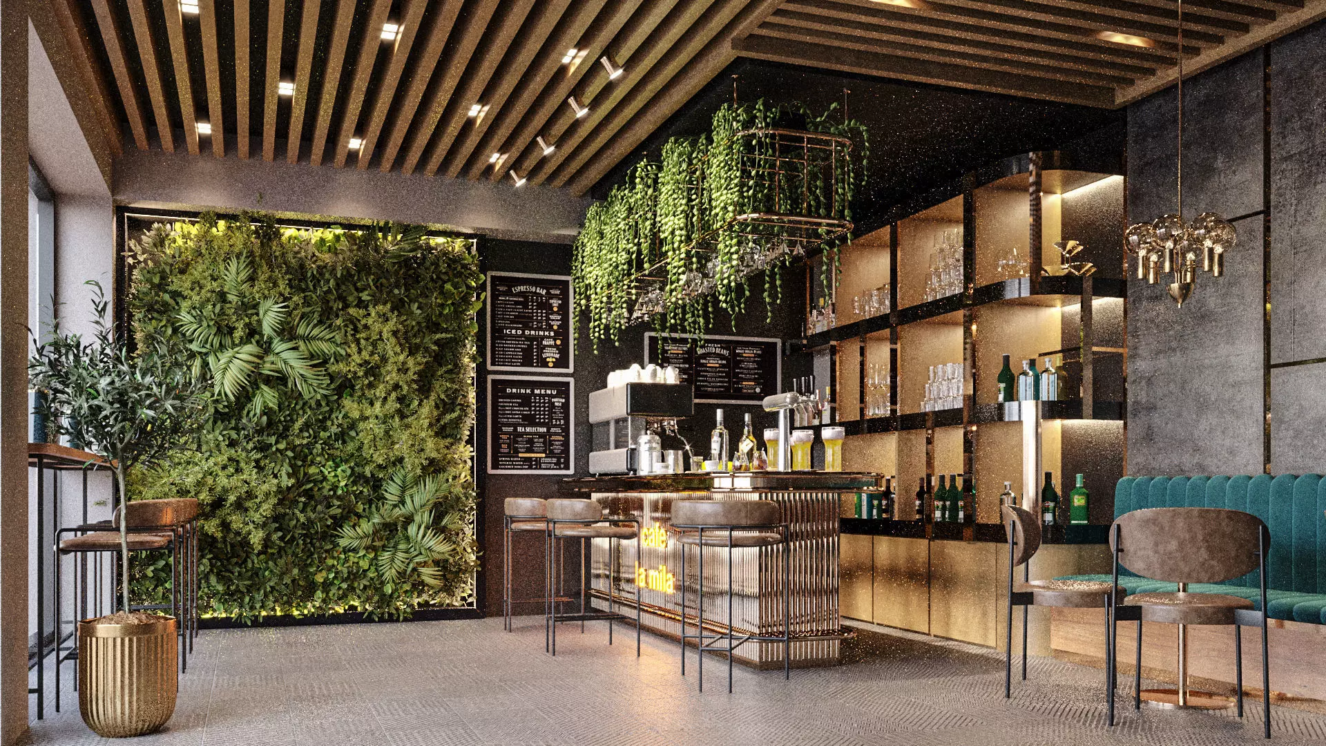 CAFE INTERIOR SCENE 3D model_0