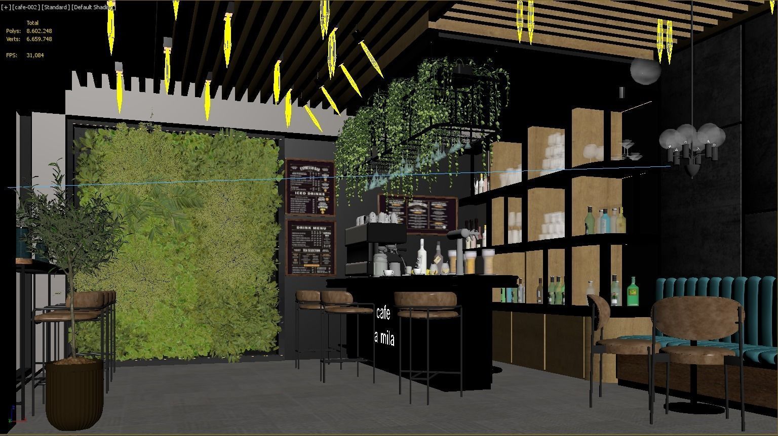 CAFE INTERIOR SCENE 3D model_3