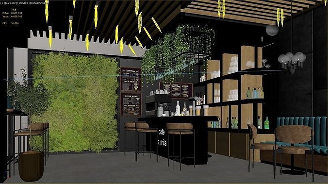 CAFE INTERIOR SCENE 3D model 4