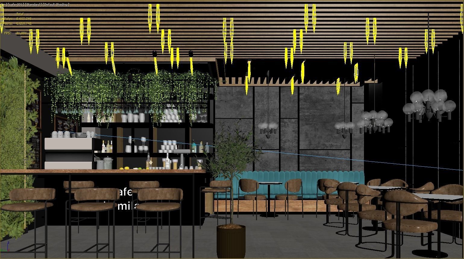 CAFE INTERIOR SCENE 3D model_4
