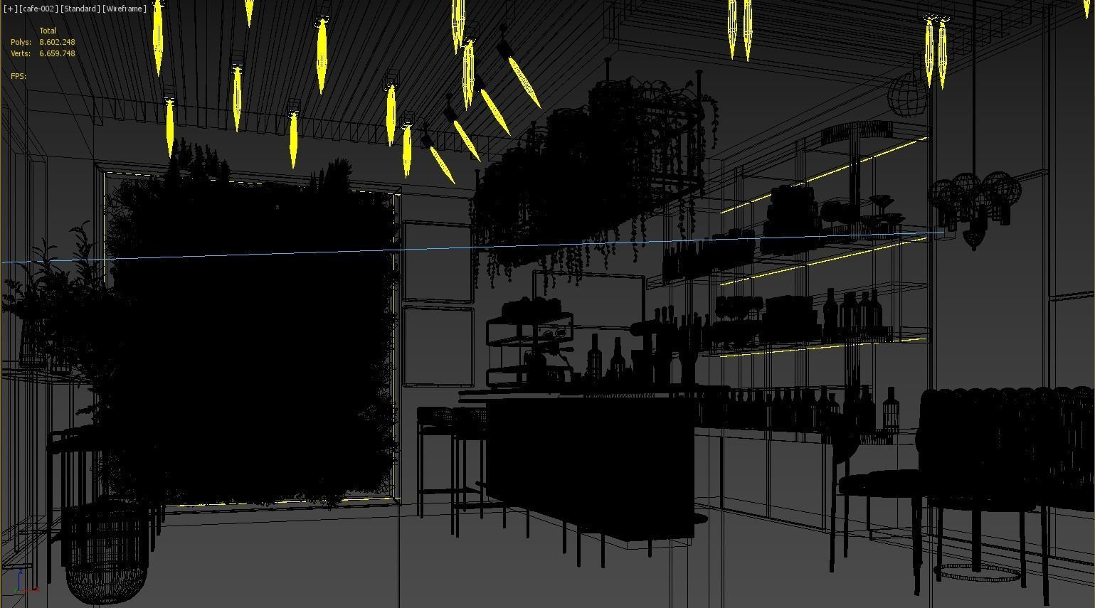 CAFE INTERIOR SCENE 3D model_2