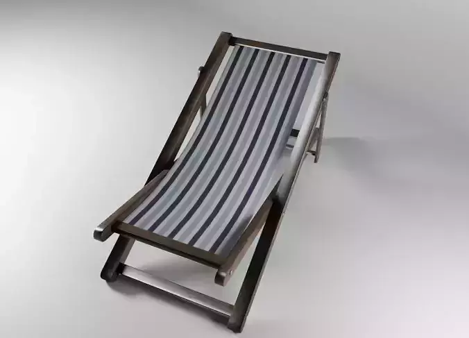 Wooden Easy Chair with Cloth  Low-poly 3D model