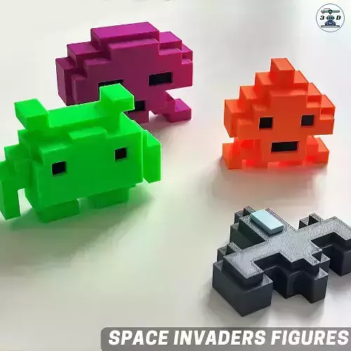 SPACE INVADERS SET 3D model 3D printable | CGTrader