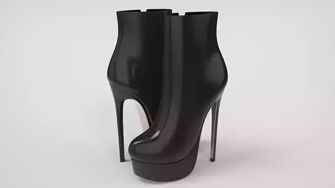 Super High Platform Stiletto Heels Boots 3D model